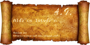 Alács István névjegykártya