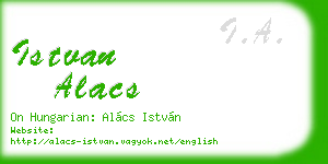 istvan alacs business card