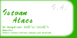 istvan alacs business card